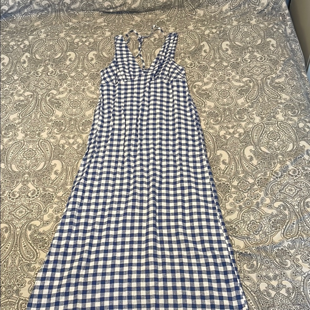 Blue and White Gingham Dress